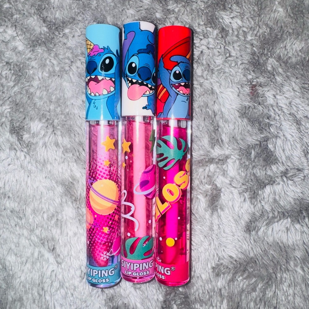 Stitch Lip Gloss Set - blue- white & red